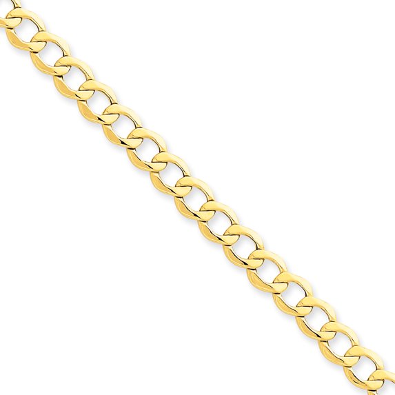 14k 6.5mm Semi-Solid Curb Link Chain