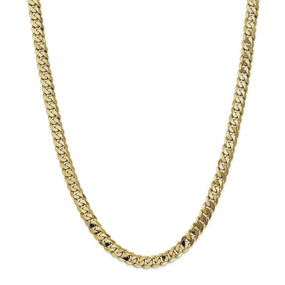 14k 6.75mm Beveled Curb Chain
