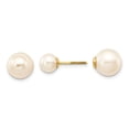 thumbnail image 1 of 14k 6-7mm and 9-10mm White Round Freshwater Cultured Pearl Screwback Post Earrings XF591EWW, 1 of 4