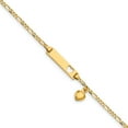 thumbnail image 1 of 14k 6in Engraveable Figaro Link w/Dangling Heart Baby/Child ID Bracelet in 14k Yellow Gold, 1 of 3