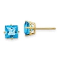 thumbnail image 1 of 14k 6mm Square Earrings Mountings No Stones Included No Backs, 1 of 2
