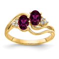 thumbnail image 1 of 14k 6x4mm Oval Rhodolite Garnet A Diamond ring, 1 of 3