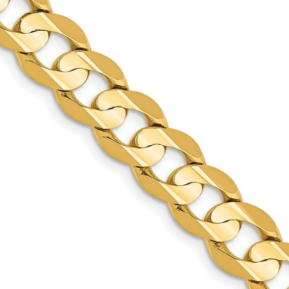 14k 7.5mm Open Concave Curb Chain (Weight: 34.69 Grams, Length: 20 Inches)