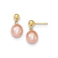 thumbnail image 1 of 14k 7-8mm Pink FW Cultured Pearl Dangle Earrings, 1 of 2
