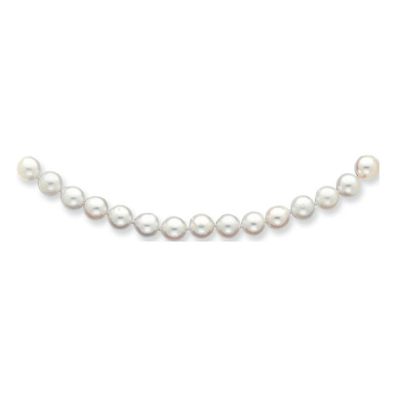 14k 7-8mm Round White Saltwater Akoya Cultured Pearl Necklace