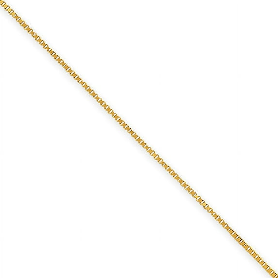 14k .7mm Box Chain Bracelet - 7 Inches