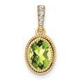 thumbnail image 1 of 14k 7x5mm Oval Peridot and Diamond Pendant, 1 of 4