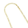 thumbnail image 1 of 14k 8.5 Yellow Solid Gold 6mm Diamond Cut Classic Figaro Chain Bracelet with Lobster Clasp, 1 of 3