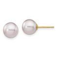 thumbnail image 1 of 14k 8-9mm Purple Round FW Cultured Pearl Stud Earrings, 1 of 2