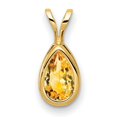 thumbnail image 1 of 14k 8x5mm Pear Citrine Checker bezel pendant XP305CC, 1 of 1