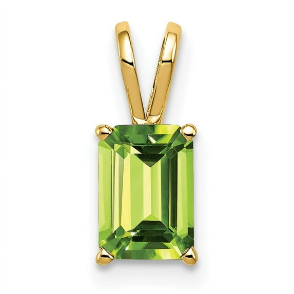 14k 8x6mm Emerald-cut Peridot Pendant XP421PE