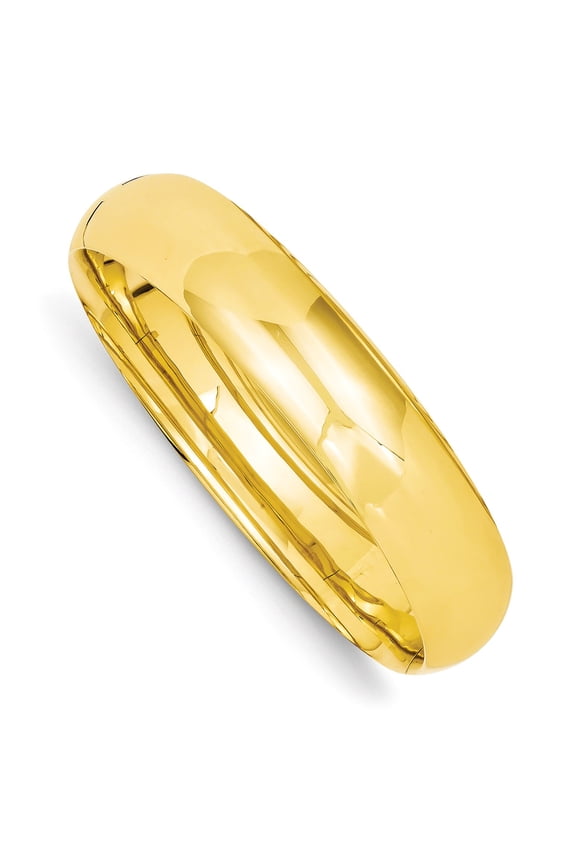 14k 9/16 High Polished Hinged Bangle Bracelet in 14k Yellow Gold