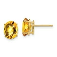 thumbnail image 1 of 14k 9x7mm Oval Citrine Checker Earrings 14k Yellow Gold Earrings, 1 of 3