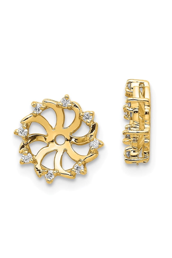 14k AA Diamond Earring Jacket in 14k Yellow Gold