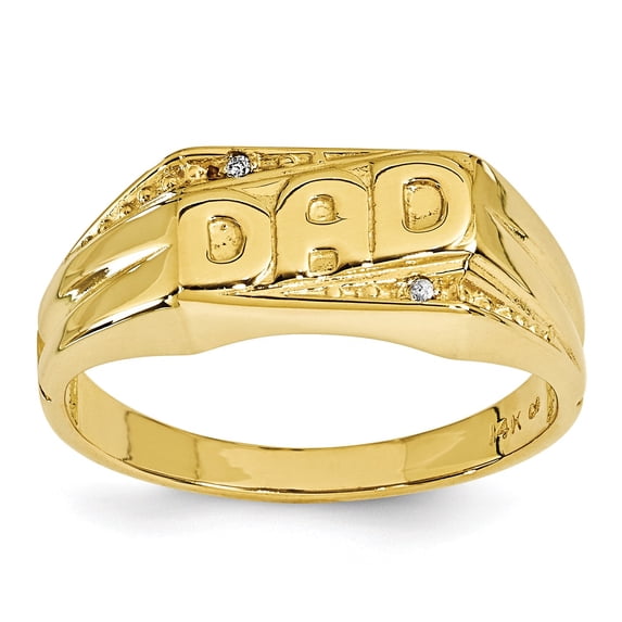 14k AA Diamond men's ring in 14k Yellow Gold - Size 10