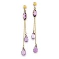 thumbnail image 1 of 14k Amethyst Post Dangle Earrings, 1 of 2