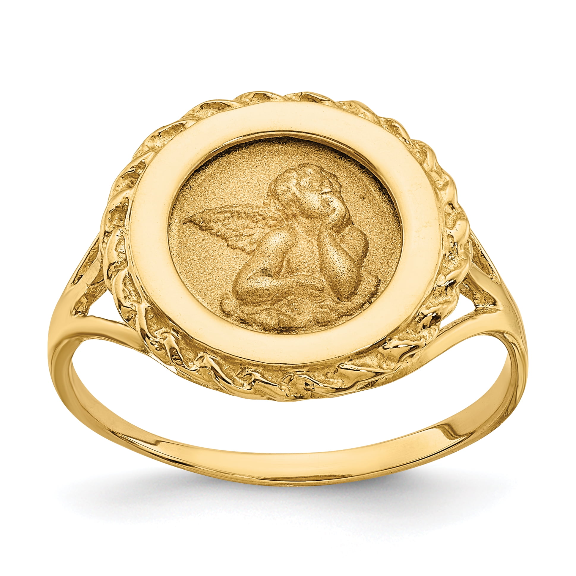 アクセサリー TOMWOOD Coin Ring Angel Gold Tom Wood GOLD ANGEL COIN SIGNET - Silver/Gold | Garmentory