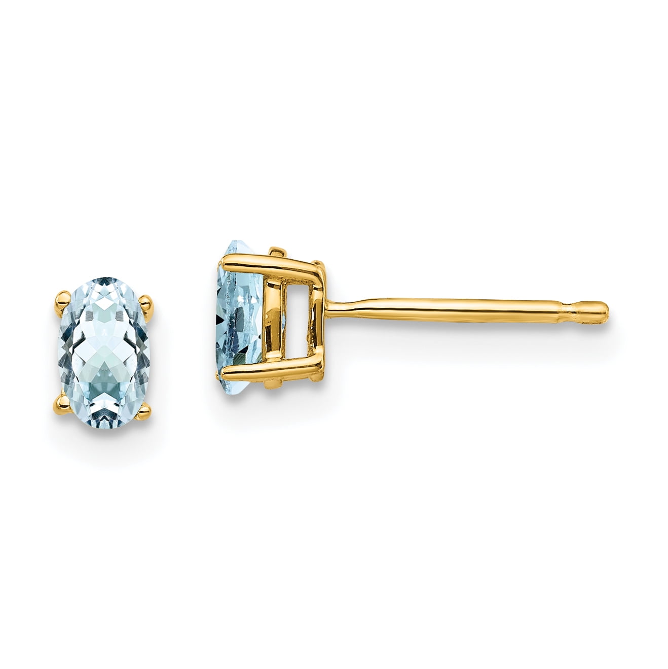 GOLD TIME 14k Aquamarine Post Earrings