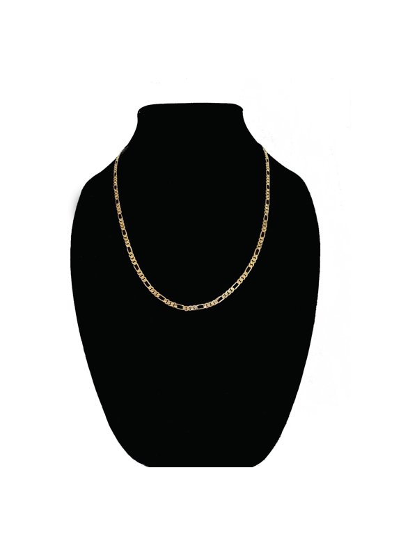 14k Bonded Gold Chain, Best Unisex Gift for Mother, Father, Girlfriend, Boyfriend, Her, Him, 14K 20 Inch Figaro Chain by Artisan Jeweler