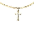 thumbnail image 1 of 14k Bonded Gold Cuban Chain with Crucifix Cross Pendant, Best Unisex Christmas Gift for Women, Men, Mother, Father, Girlfriend, Boyfriend, Her, Him, 14k Necklace with Charm, Best jewelry Gifts, 1 of 5