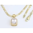 thumbnail image 1 of 14k Bonded Gold Figaro Chain with Square Pendant, Best Unisex Christmas Gift for Women, Men, Mother, Father, Girlfriend, Boyfriend, Her, Him, 14k Necklace with Charm, Best jewelry Gifts, 1 of 5