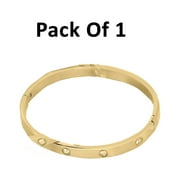 14k Bonded Gold Love Friendship Bangle Bracelets for Women and Men, Lover, Boyfriend, Girlfriend, 14 Karat Gold Bracelet with Gift Bag 1 Pack by Aria Jeweler