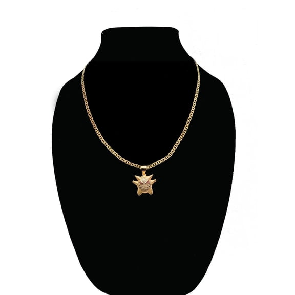 14k Bonded Gold Mariner Chain with Genger Pokemon Pendant, Best Unisex Christmas Gift for Women, Men, Mother, Father, Girlfriend, Boyfriend, Her, Him, 14k Necklace with Charm, Best jewelry Gifts
