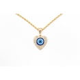 thumbnail image 1 of 14k Bonded Gold Necklace with Heart Evil Eye Pendent, Best Christmas Unisex Gift for Women, Men Mother, Father, Girlfriend, Boyfriend, Her, Him, Rope Chain with Charm by Artisan Jeweler, 1 of 6