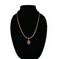 14k Bonded Gold Rope Chain with Oval Rose Pendant, Best Unisex Christmas Gift for Women, Men, Mother, Father, Girlfriend, Boyfriend, Her, Him, 14k Necklace with Charm, Best jewelry Gifts