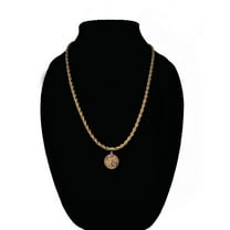 14k Bonded Gold Rope Chain with Peso Pendant, Best Unisex Christmas Gift for Women, Men, Mother, Father, Girlfriend, Boyfriend, Her, Him, 14k Necklace with Charm, Best jewelry Gifts