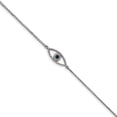 thumbnail image 1 of 14k Bracelet Double Chain White Gold Sapphire Evil Eye w/Small Diamond, 1 of 3
