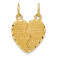 thumbnail image 1 of 14k Break Apart Heart Charm, 1 of 1