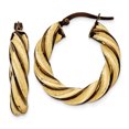 thumbnail image 1 of 14k & Brown Rhodium 5mm Twisted Hoop Earrings PRE205, 1 of 3