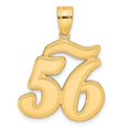 thumbnail image 1 of 14k Yellow Gold Polished Finish Script Design Number 56 Charm Pendant, 1 of 4