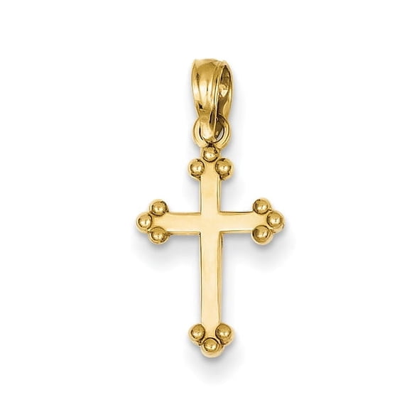 14k Budded Cross Charm