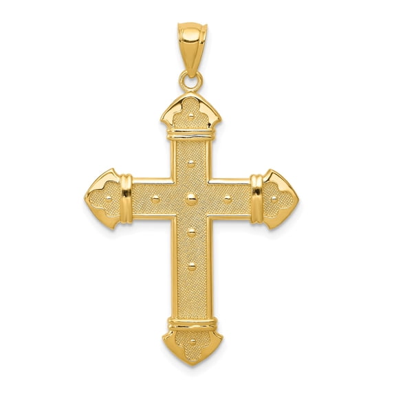 14k Budded Cross Pendant in 14k Yellow Gold