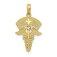 thumbnail image 1 of 14k Yellow Gold Caduceus Nurses Cap Pendant, 1 of 4