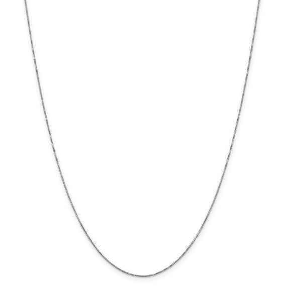 14k Carded White Gold .5mm Box Chain(CARDED)