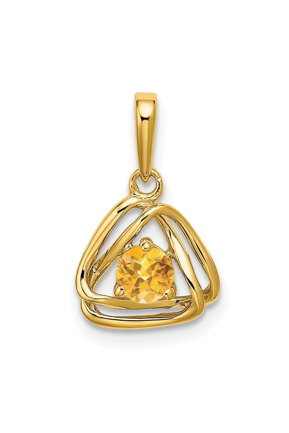 14k Citrine Triangle Pendant