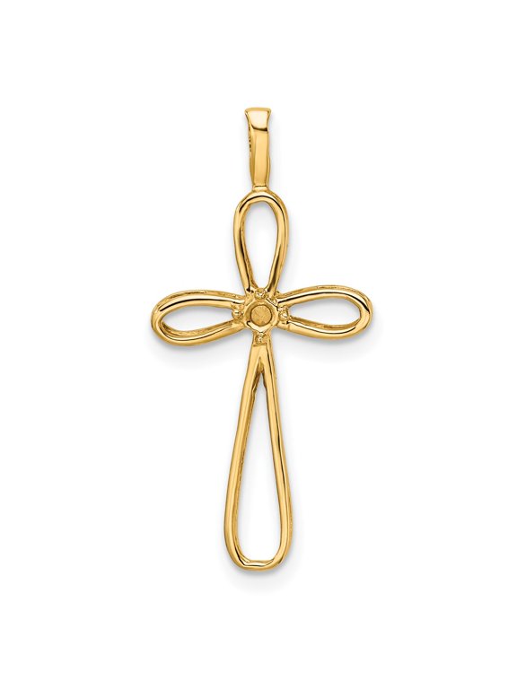 Finest Gold 14K Loop Cross Pendant Mounting