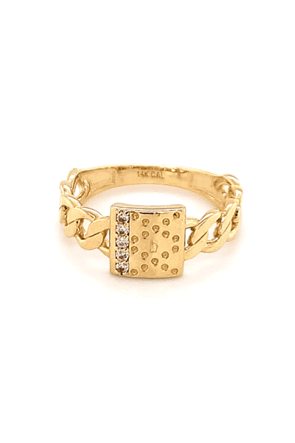 14k Cuban Link CZ Ring
