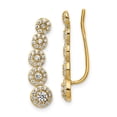 thumbnail image 1 of 14k Cubic Zirconia Circles Polished Ear Climber Earrings - Measures 22.25x5.6mm Wide, 1 of 2