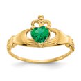 thumbnail image 1 of 14k Cubic Zirconia May Birthstone Claddagh Heart Ring, 1 of 1