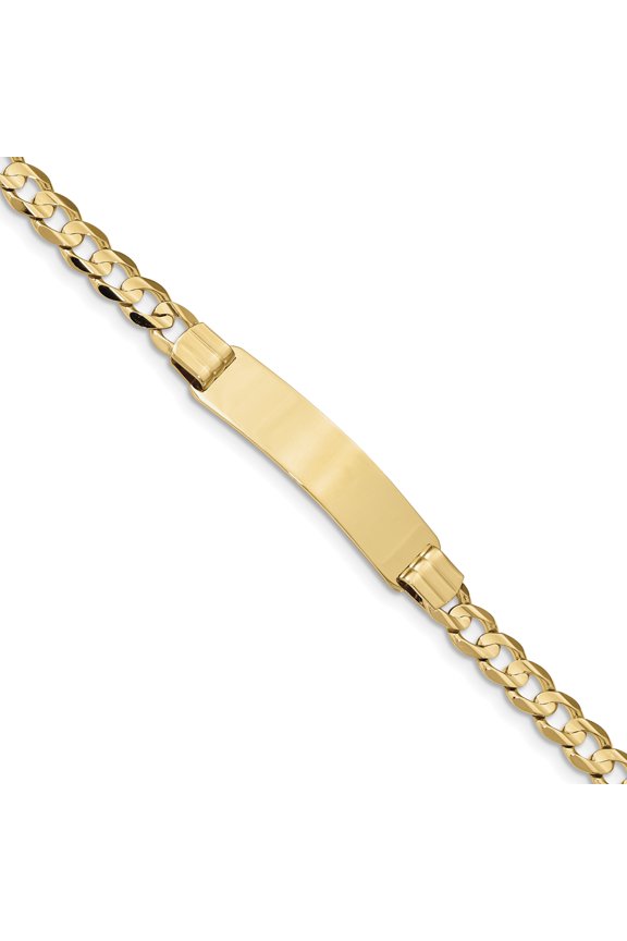 14k Curb Link ID Bracelet (Weight: 13.25 Grams, Length: 7 Inches)