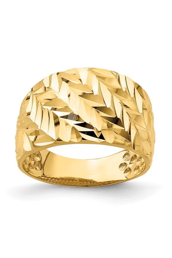 14k Diamond-cut Arrow Slash Dome Ring R729