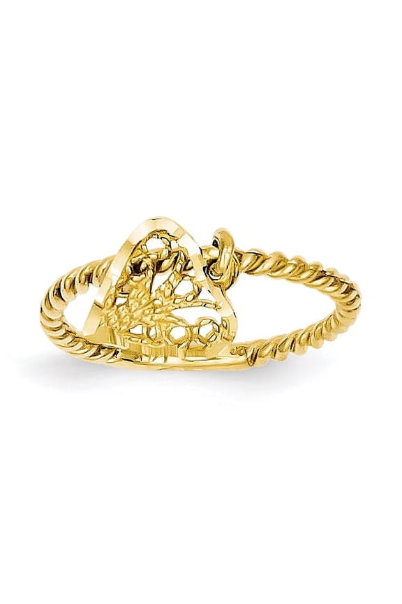 14k Dangle Heart Ring