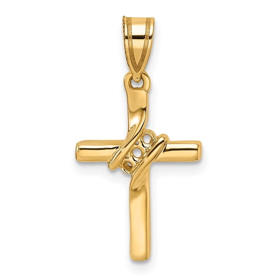 Finest Gold 14K Diamond Cross Mounting Pendant