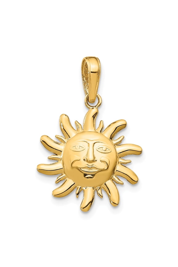 14k Diamond-Cut Small Sun Charm in 14k Yellow Gold