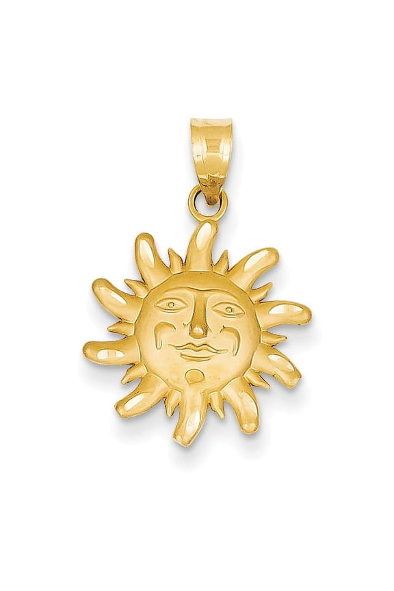 14k Diamond-Cut Small Sun Charm