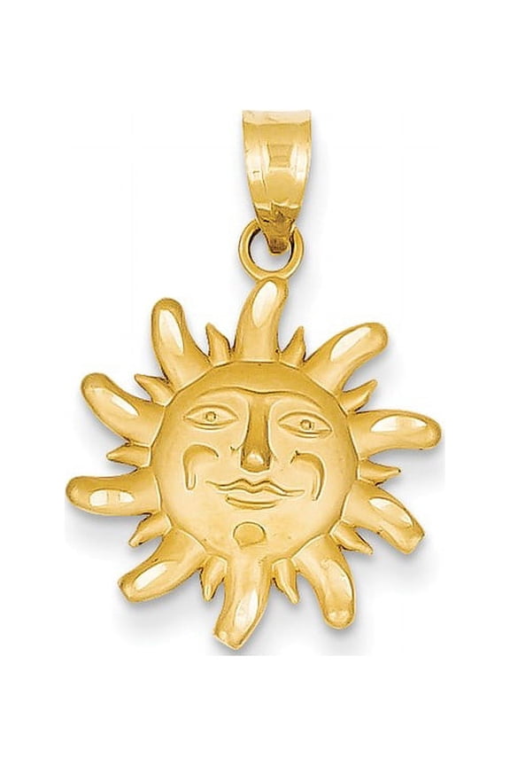 14k Diamond-Cut Small Sun Charm